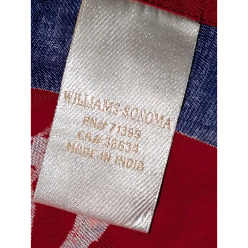Williams Sonoma Red French Script Rooster 100% Cotton 70
